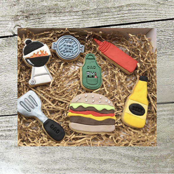 Detailed Fondant Cookie - BBQ Burger Pack Of 7