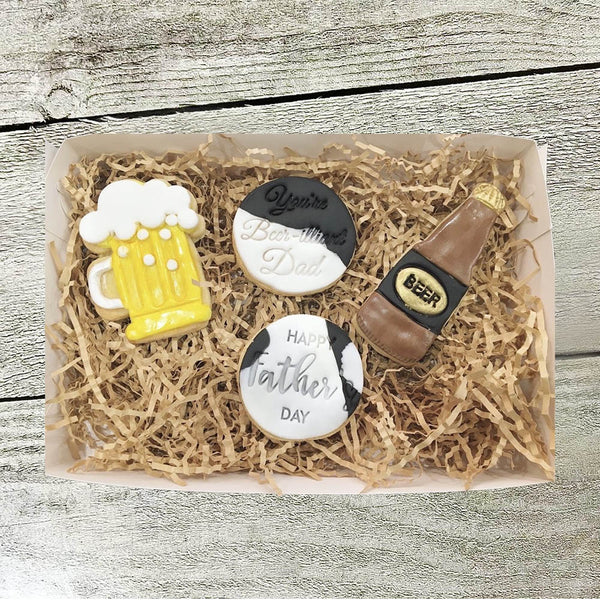 Detailed Fondant Cookie - Beer-illiant Dad Pack Of 4