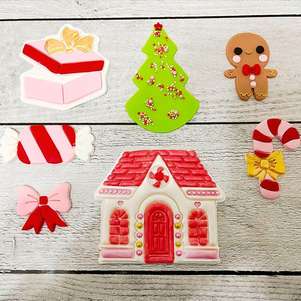 Detailed Fondant Cookie - Christmas Gingerbread Set - Pack Of 15