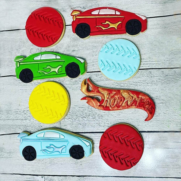 Detailed Fondant Cookie - Hot Wheels - Pack Of 15