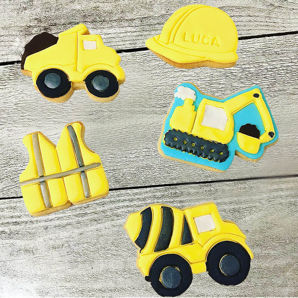 Detailed Fondant Cookie - Construction - Pack Of 15