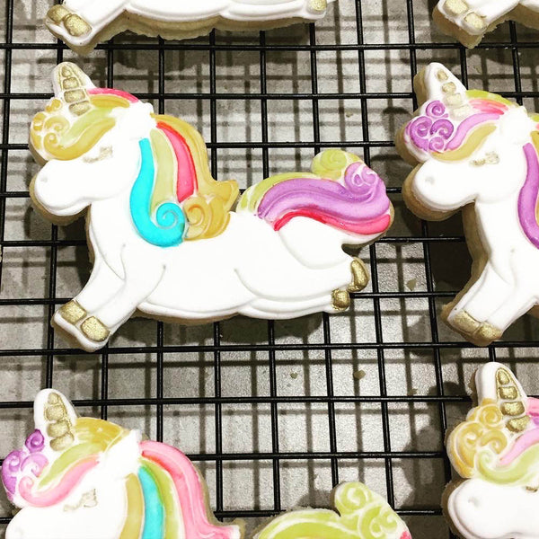 Hand Painted Fondant Cookie - Unicorn - Pack Of 15